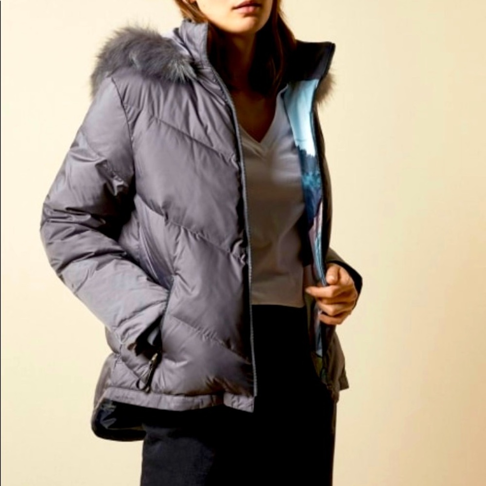 Lavenia quilted jacket with faux fur hood